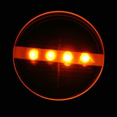 2 Pack Atlantic Solar Stainless Steel Deck/patio Light 4 Leds Amber