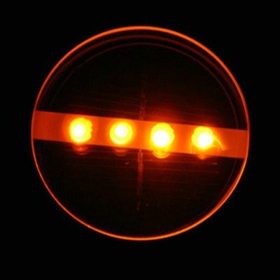 2 Pack Atlantic Solar Stainless Steel Deck/patio Light 4 Leds Amber