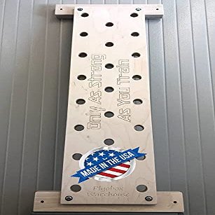 Plyobox Warehouse 12"x48" Climbing Pegboard. Custom Engraving Options! Includes 18" mounting Brackets for wall Studs.