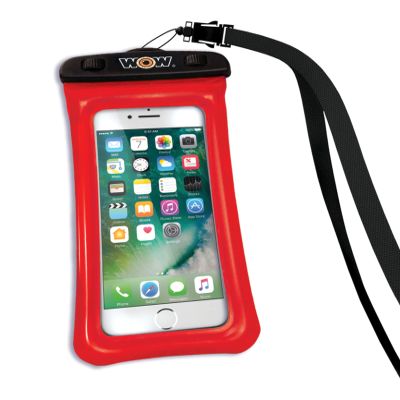WOW Sports Waterproof Phone Pouch - Red - 5 x 8 in - Floats
