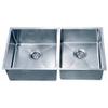 Dawn SRU301616R Undermount Small Corner Radius Double Bowl Sink, Polished Satin view 1