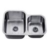 Dawn ASU110R Undermount Double Bowl Sink, Polished Satin view 1