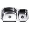 Dawn ASU107R Undermount Double Bowl Sink, Polished Satin view 1