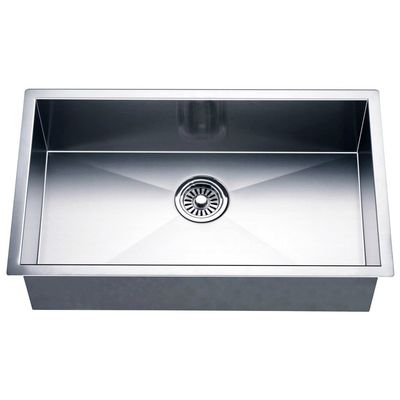 Dawn DSQ241609 Undermount Single Bowl Square Sink, Polished Satin