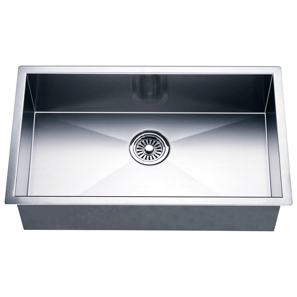 Dawn DSQ241609 Undermount Single Bowl Square Sink, Polished Satin