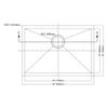 Dawn DSQ241609 Undermount Single Bowl Square Sink, Polished Satin view 2