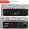 Pyle Wireless Bluetooth Karaoke Amplifier - 6 Channel 750W Power, Stereo Receiver Home Audio Amplifier w/USB,AUX, Subwoofer Out, Headphone, 2 Mic Input w/Echo, Talk-Over For PA view 3