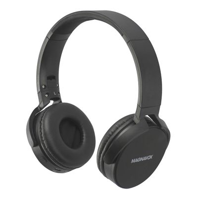 Magnavox MBH542-BK Wireless Stereo Headphones with Microphone and Bluetooth Wireless Technology in Black | Available in Black, Blue, Red, Grey and White | Bluetooth Headphones | On-Ear Headphones |