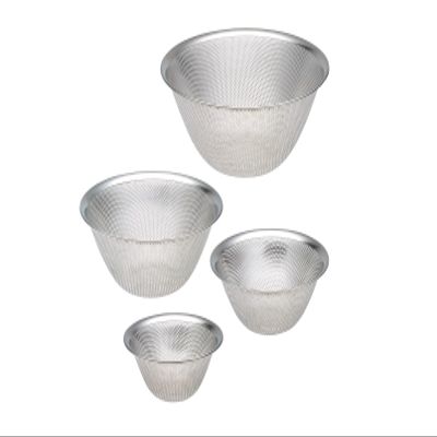 Yanagi Sori Stainless Steel Punching Strainer Set of 4 - 6.4 Inch Colander, Dishwasher Safe, Made in Japan