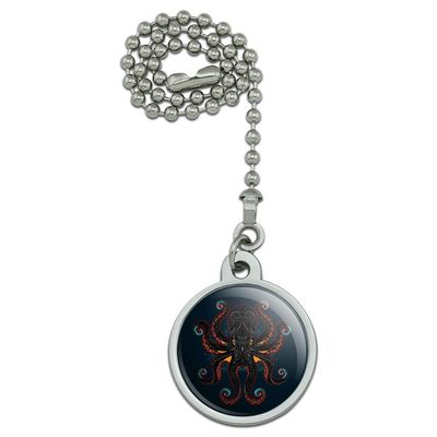 GRAPHICS & MORE Black Octopus in The Abyss Ceiling Fan and Light Pull Chain