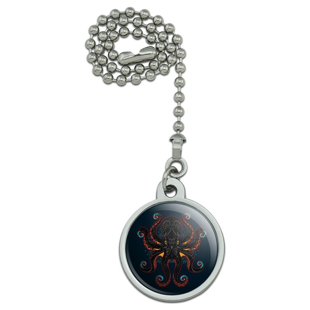 GRAPHICS & MORE Black Octopus in The Abyss Ceiling Fan and Light Pull Chain