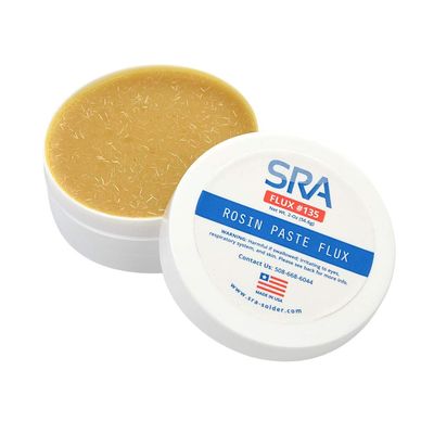 SRA Solder 135 Rosin Paste Soldering Flux For Electronics, No Clean Flux Made for Lead and Lead-Free Solder Circuit Boards and Copper Electrical Wire - Safe Clean Residues with No Goopy Mess (2oz Jar)