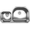 Whitehaus WHNDBU3721-SS Noah'S Collection 37 7/8-Inch Double Bowl Undermount Sink, Brushed Stainless Steel view 1