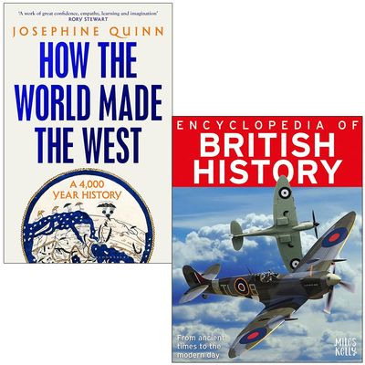 How the World Made the West By Josephine Quinn & Encyclopedia of British History By Philip Steele 2 Books Collection Set