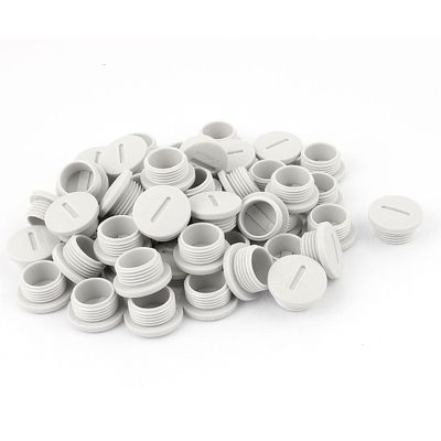 uxcell 50pcs Grey Nylon Round Head Blanking Cap End Threaded M20x8mm
