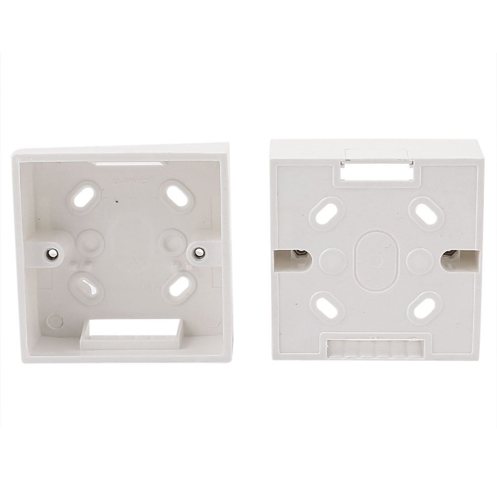 uxcell U-PVC Surface Mount Pattress Back Box White L86 x W86 x H34mm 2pcs