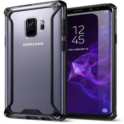 Poetic Galaxy S9 Case, Affinity [Premium Thin] [Scratch Resistant Back] [Corner Protection] [Side Grip] Dual Material Protective Bumper Case for Samsung Galaxy S9 Black/Clear