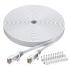 BUSOHE Cat6 Ethernet Cable 40 FT White, Cat-6 Flat RJ45 Computer Internet LAN Network Ethernet Patch Cable Cord - 40 Feet view 1