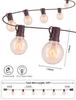 SUNSGNE 25Ft Globe String Lights with 27 Clear G40 Bulbs, Natural Warm Bulb Hanging Umbrella Lights for Backyard Patio Garden Party Cafe Indoor Outdoor Decor-Brown view 2