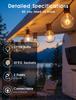 SUNSGNE 25Ft Globe String Lights with 27 Clear G40 Bulbs, Natural Warm Bulb Hanging Umbrella Lights for Backyard Patio Garden Party Cafe Indoor Outdoor Decor-Brown view 3