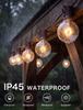 SUNSGNE 25Ft Globe String Lights with 27 Clear G40 Bulbs, Natural Warm Bulb Hanging Umbrella Lights for Backyard Patio Garden Party Cafe Indoor Outdoor Decor-Brown view 4