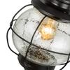 LALUZ Outdoor Pendant Lights, Farmhouse Ceiling Hanging Porch Fixture in Black Metal with Clear Bubbled Glass Globe in Iron Cage Frame, Exterior Lantern for Gazebo, Entryway, Patio view 4