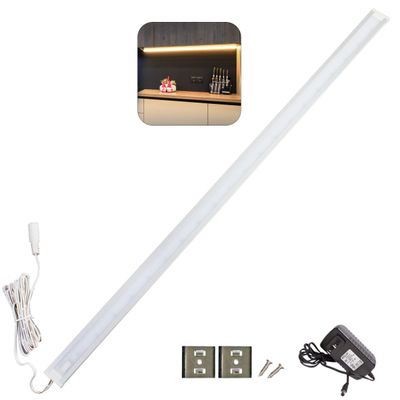 LEDUPDATES Under Cabinet LED Light 24 inches Built-in Touch on Off dim Switch for Work Shop, Pantry & Closet with UL Power Adapter Warm White