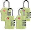 TSA Security Combination Lock Suitcase Luggage Bag Code Lock Padlock (4 Pack Green) view 1