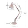 Globe Electric 52028 28" Swing Arm Architect Desk Lamp, Matte Rose Finish, White Accents, Rotary Switch on Shade, Partially Adjustable Arm, Modern Lighting for Bedroom or Office, E26 Base view 3