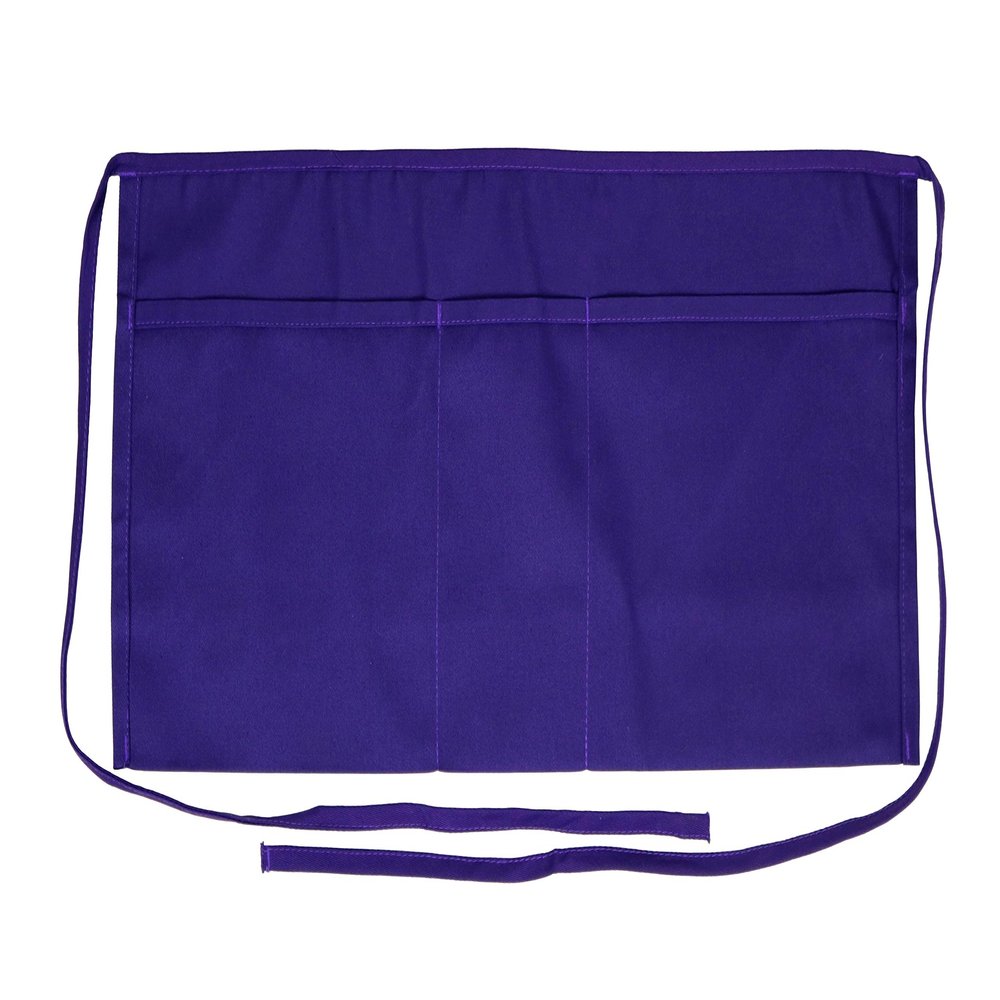 Iconikal 3-Pocket Waiter Watress Waist Serving Apron, Purple, 5-Pack
