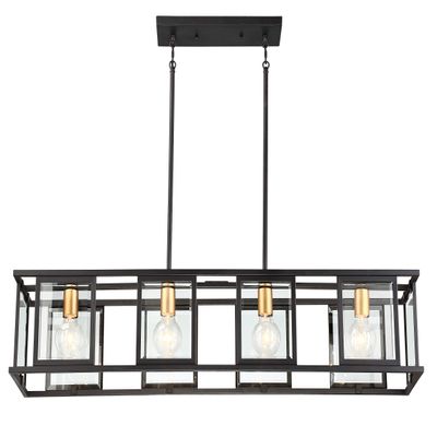 Nuvo Lighting 60/6417 Transitional Four Light Trestle from Payne Collection in Black Finish, 42.00 inches