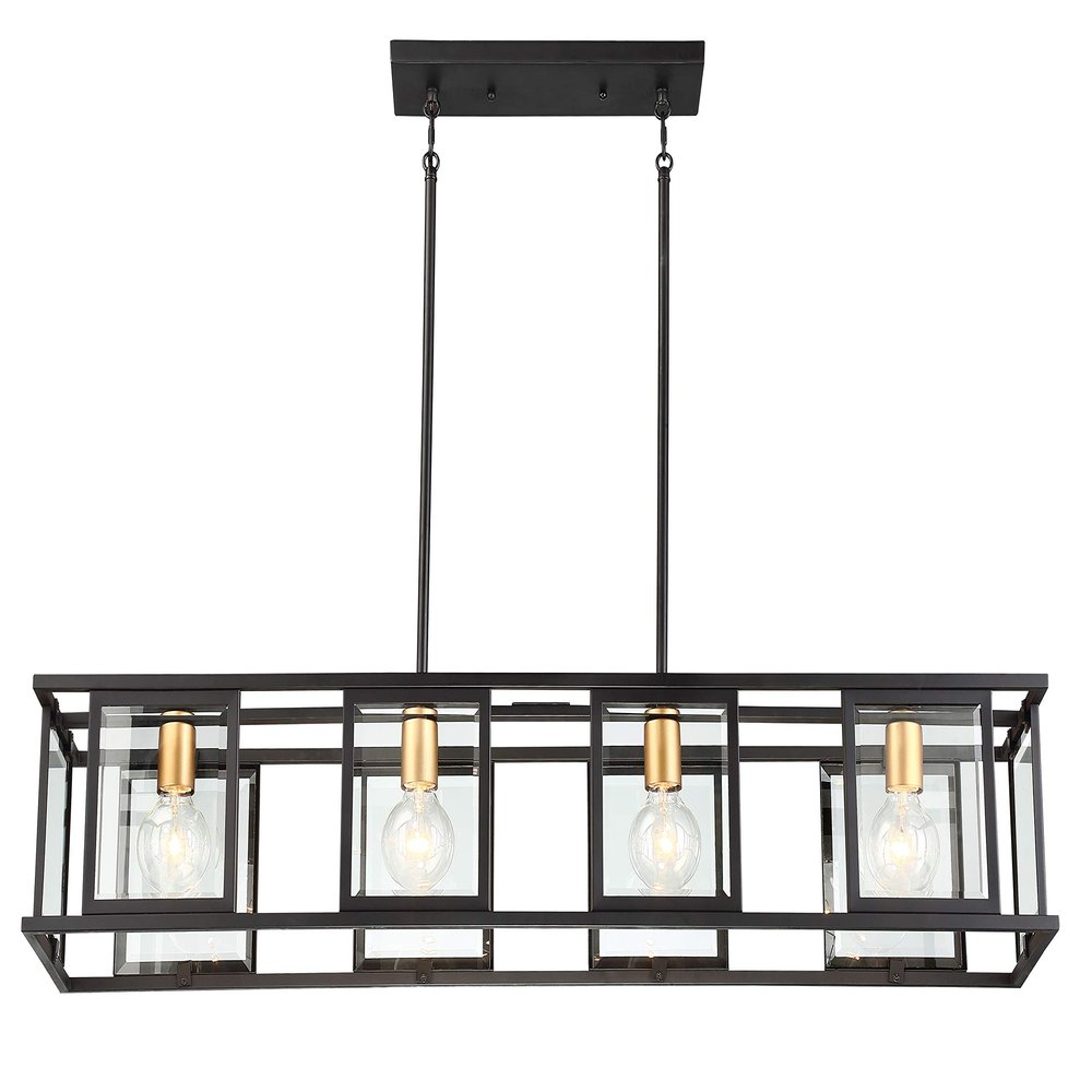 Nuvo Lighting 60/6417 Transitional Four Light Trestle from Payne Collection in Black Finish, 42.00 inches