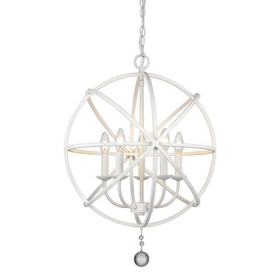 Z-Lite 458-20MW 5 Light Chandelier, Matte White