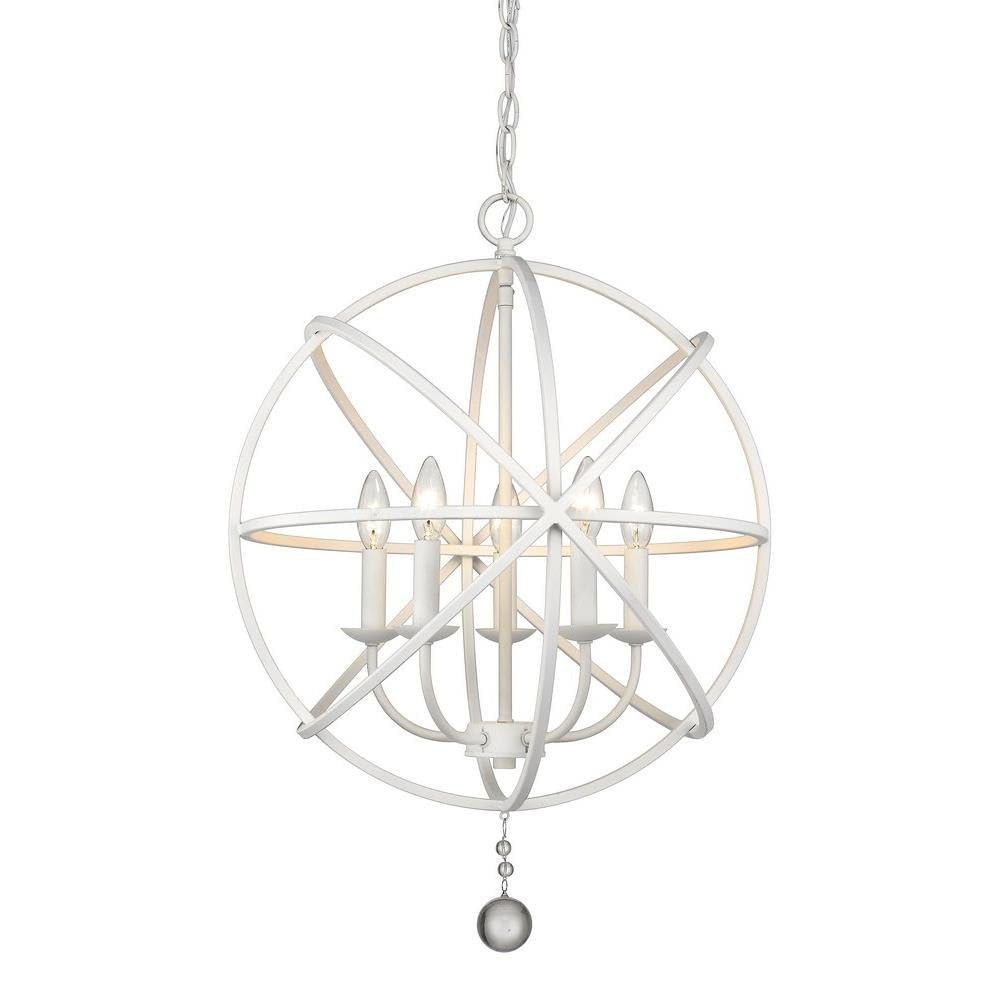 Z-Lite 458-20MW 5 Light Chandelier, Matte White