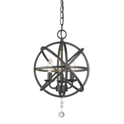 Z-Lite 458-12MB 3 Light Chandelier, Matte Black