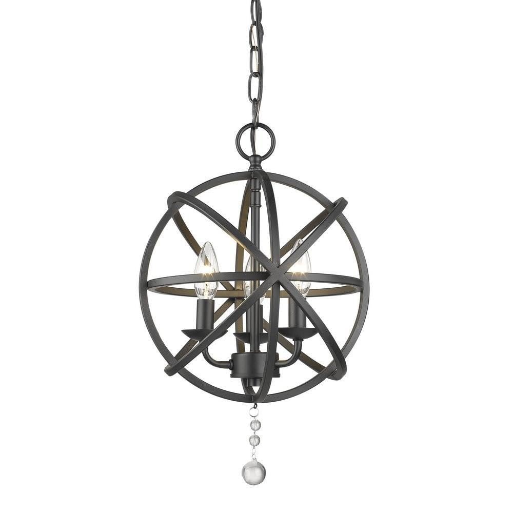 Z-Lite 458-12MB 3 Light Chandelier, Matte Black