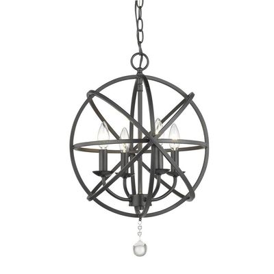 Z-Lite 458-16MB 4 Light Chandelier, Matte Black