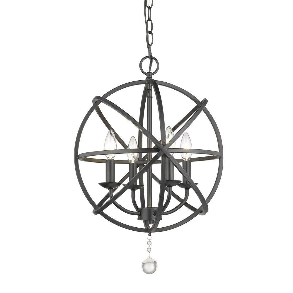 Z-Lite 458-16MB 4 Light Chandelier, Matte Black