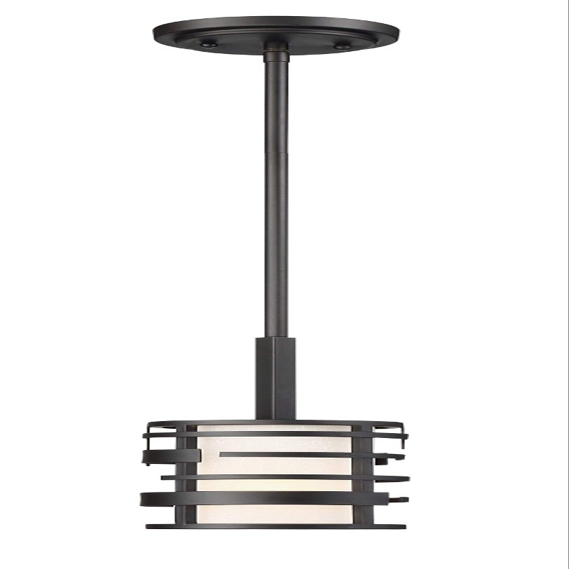Nuvo Lighting 60/6432 Craftsman/Mission One Light Mini Pendant from Lansing Collection in Black Finish