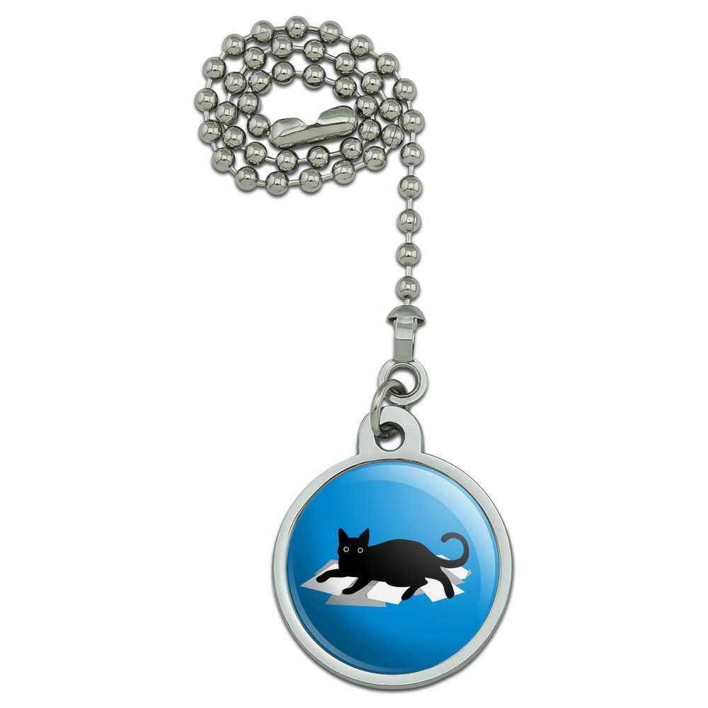 GRAPHICS & MORE Black Cat Lying on Papers Ceiling Fan and Light Pull Chain