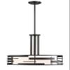 NUVO 60/6435 Lansing-3 Light Pendant with White Shade & Opal, Fabric Shade and Opal Glass Diffuser view 1
