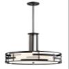 NUVO 60/6435 Lansing-3 Light Pendant with White Shade & Opal, Fabric Shade and Opal Glass Diffuser view 4