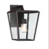 Savoy House 5-547-13 Milton Modern Clear Glass Outdoor Wall Lantern, 1-Light 60 Watt, 17" H x 8" W, English Bronze view 3