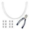 TetherTies Cable Organization, DIY Tether Kit - Customizable Cable Tethers for Computers, Adapters & Dongles - Easy Self Installation Tether Cables with Free Crimping Tool (White 10 Pk, 12 inch) view 1