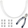 TetherTies Cable Organization, DIY Tether Kit - Customizable Cable Tethers for Computers, Adapters & Dongles - Easy Self Installation Tether Cables with Free Crimping Tool (White 30 Pk, 12 inch) view 1