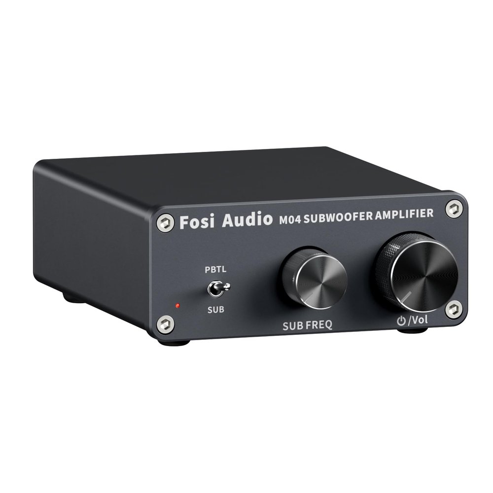 Fosi Audio M04 Subwoofer Amplifier for Home Theater Mono Channel Digital Class D Integrated Power Amp for Passive Speakers Subwoofer
