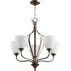 Quorum 6127-5-86 Transitional Five Light Chandelier from Jardin Collection in Bronze/Dark Finish, view 1