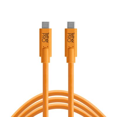 TetherPro USB-C to USB-C, 5Gbps Gen 1, 15' (4.6m), High-Visibility Orange