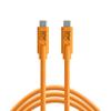 TetherPro USB-C to USB-C, 5Gbps Gen 1, 15' (4.6m), High-Visibility Orange view 1
