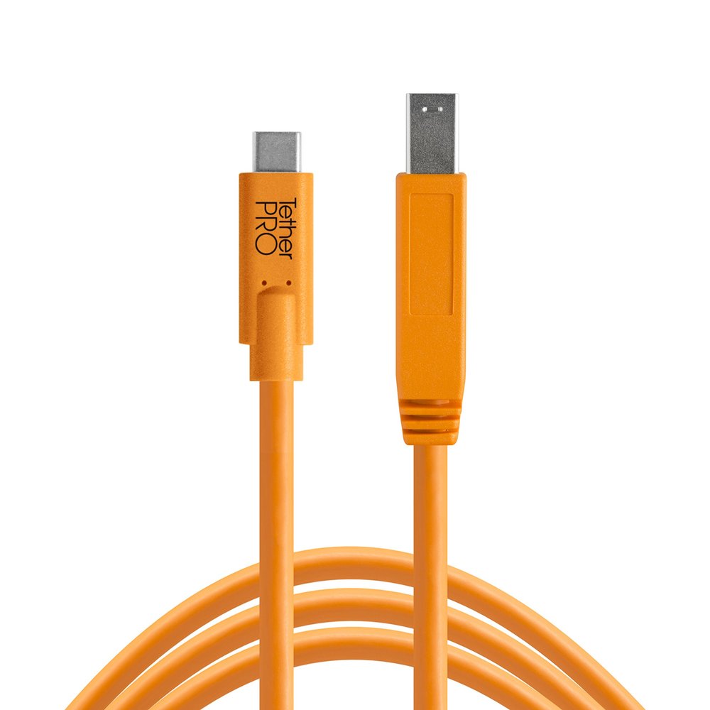 Tether Tools TetherPro USB-C to 3.0 Male B Cable (15-Feet/Orange)